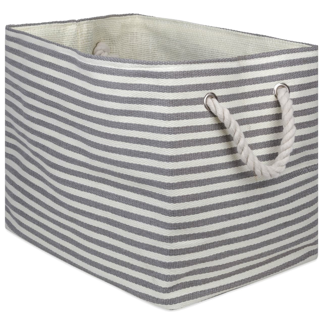 DII® Medium Pinstripe Rectangle Woven Paper Storage Bin